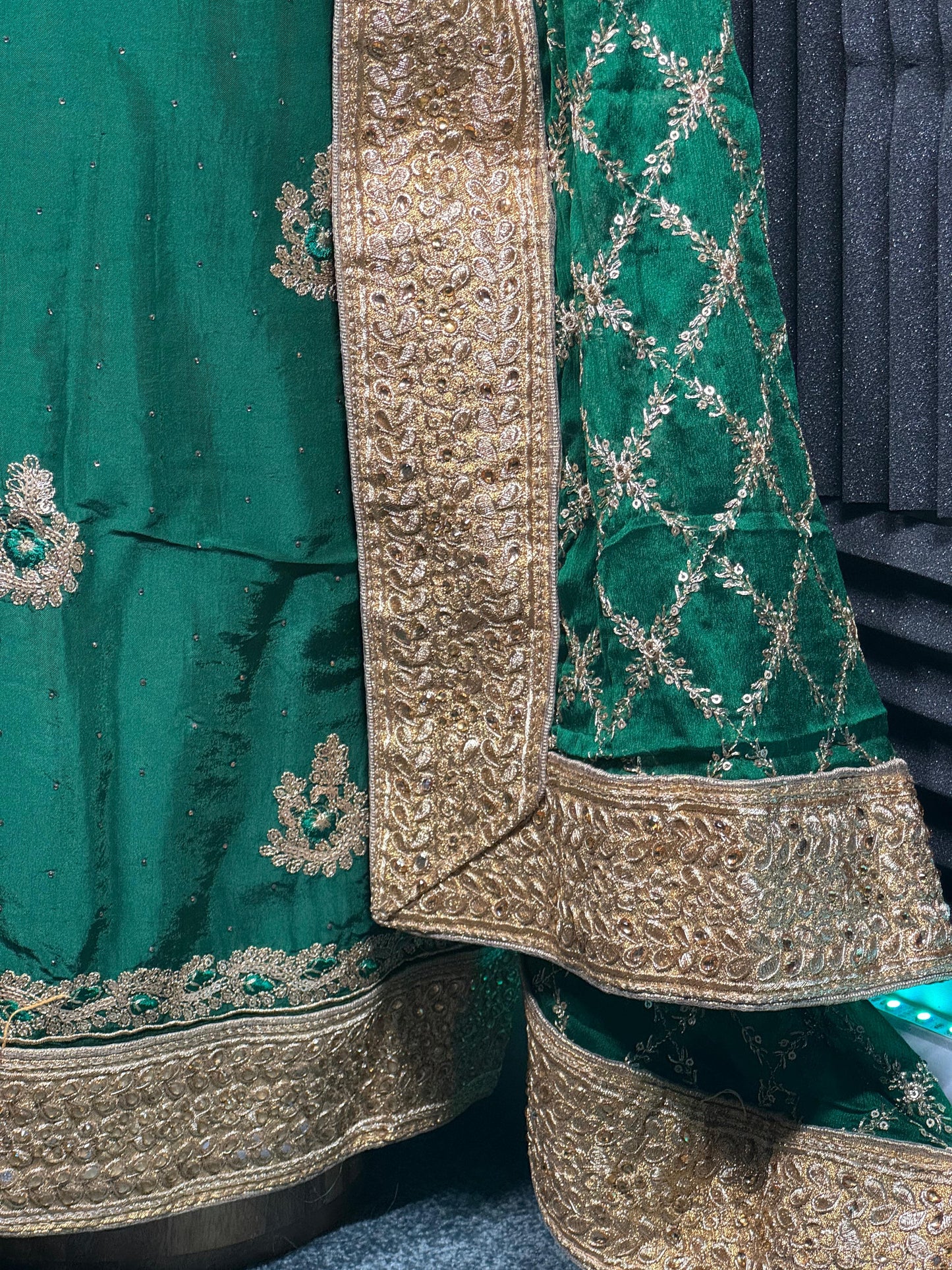 Zaria – Emerald Green Silk Suit with Heavy Zari Dupatta